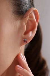 Heliophilia Silver Pendientes de Plata de Ley 925 con Esmalte